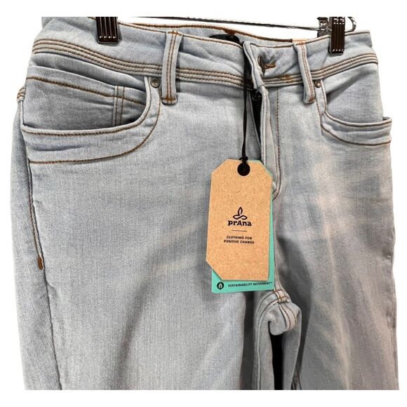 Prana Soma Jeans Womens 28 Blue Light Wash Organic Stretch Denim Skinny Slim NEW - Picture 2 of 14